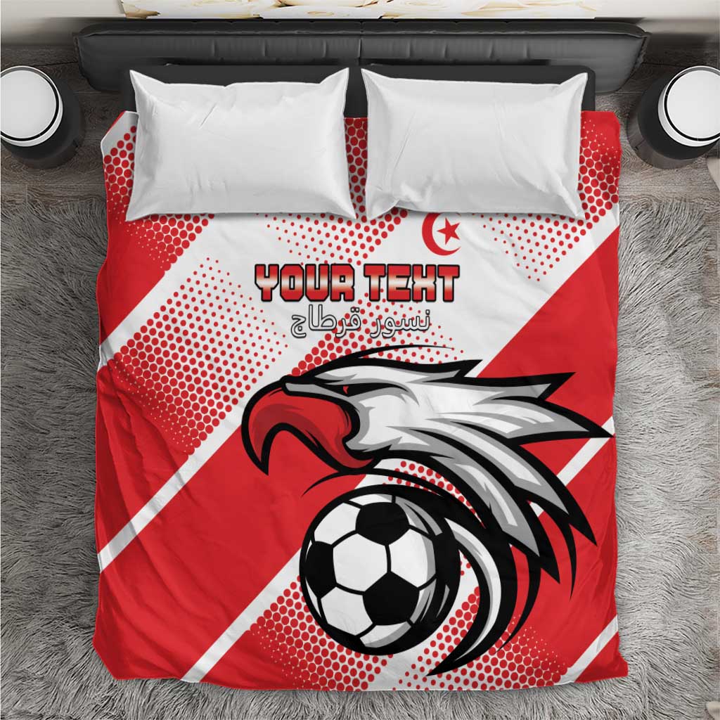 Custom Tunisia Football Bedding Set Go Eagles of Carthage