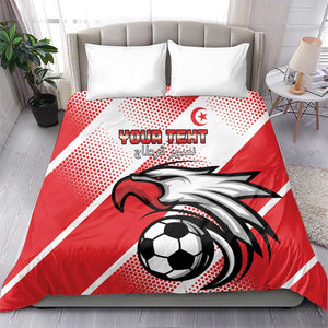 Custom Tunisia Football Bedding Set Go Eagles of Carthage