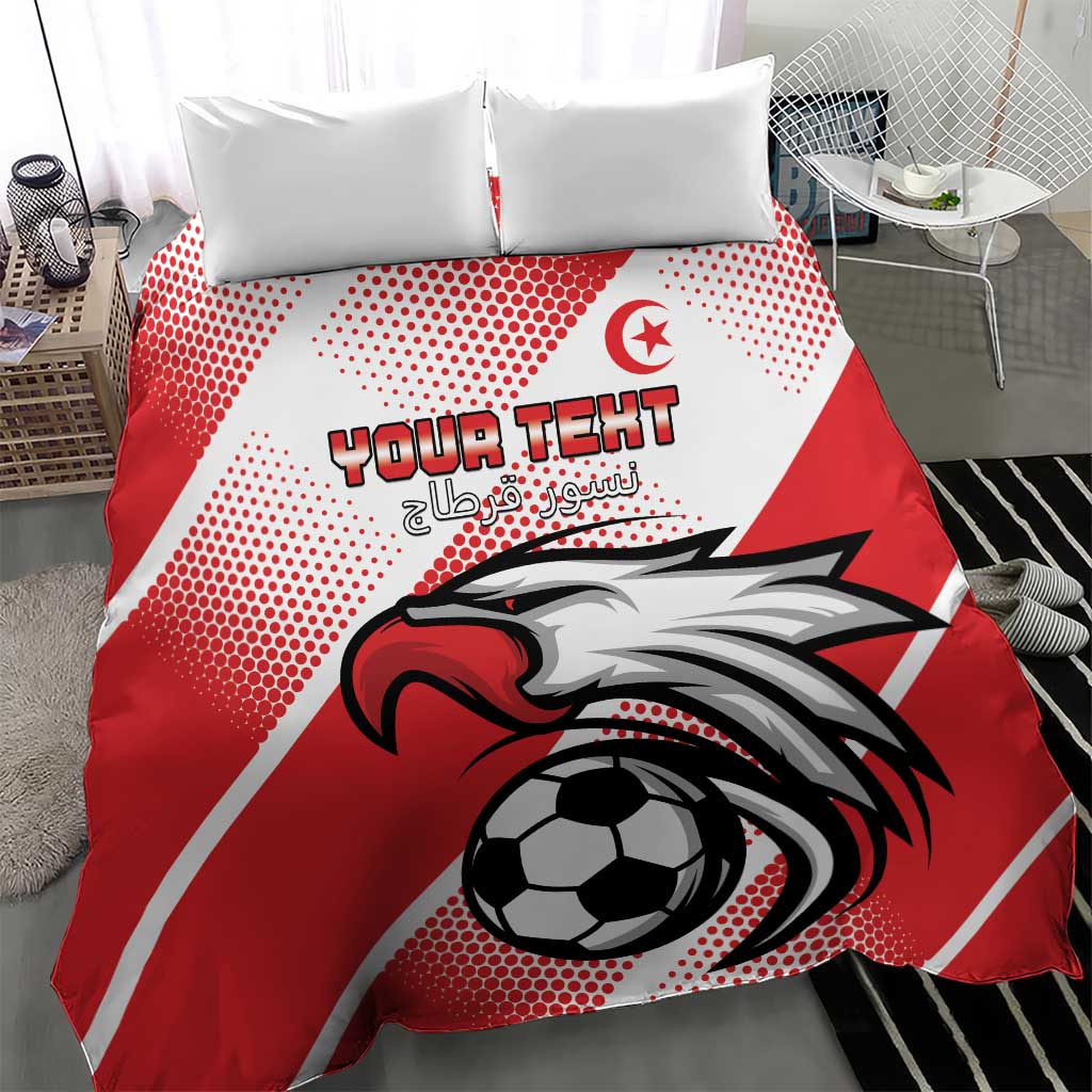 Custom Tunisia Football Bedding Set Go Eagles of Carthage