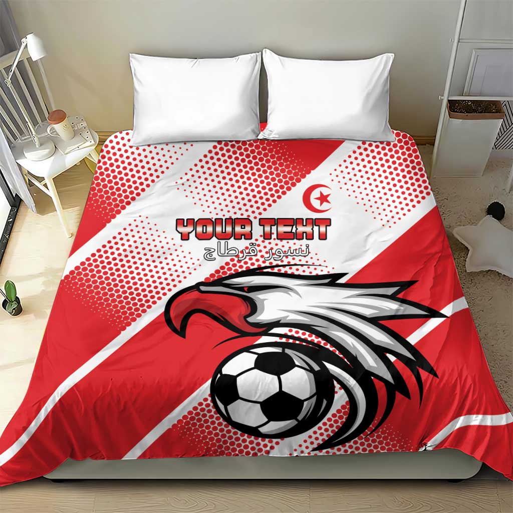 Custom Tunisia Football Bedding Set Go Eagles of Carthage