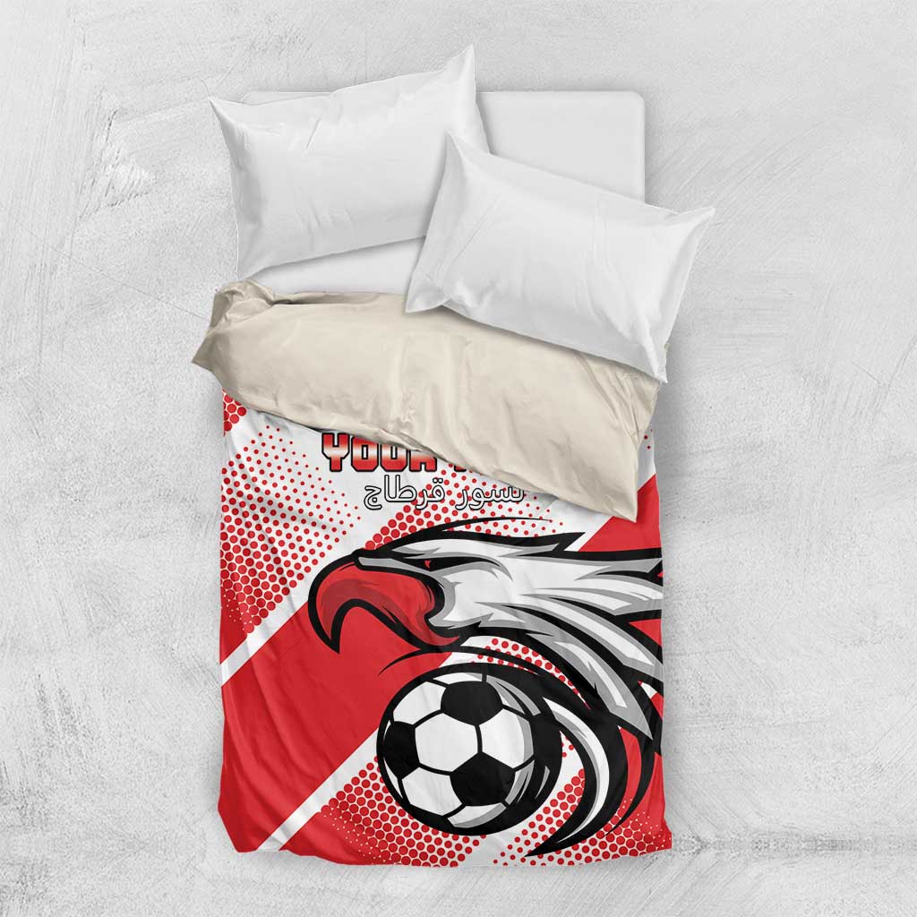 Custom Tunisia Football Bedding Set Go Eagles of Carthage
