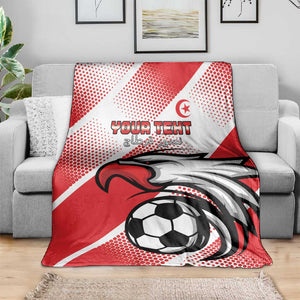 Custom Tunisia Football Blanket Go Eagles of Carthage