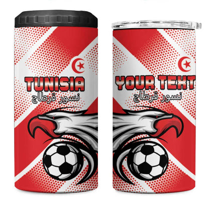 Custom Tunisia Football 4 in 1 Can Cooler Tumbler Go Eagles of Carthage