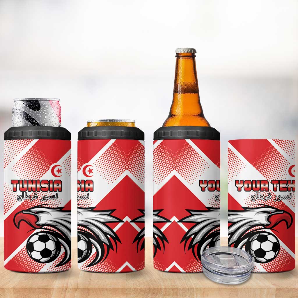 Custom Tunisia Football 4 in 1 Can Cooler Tumbler Go Eagles of Carthage