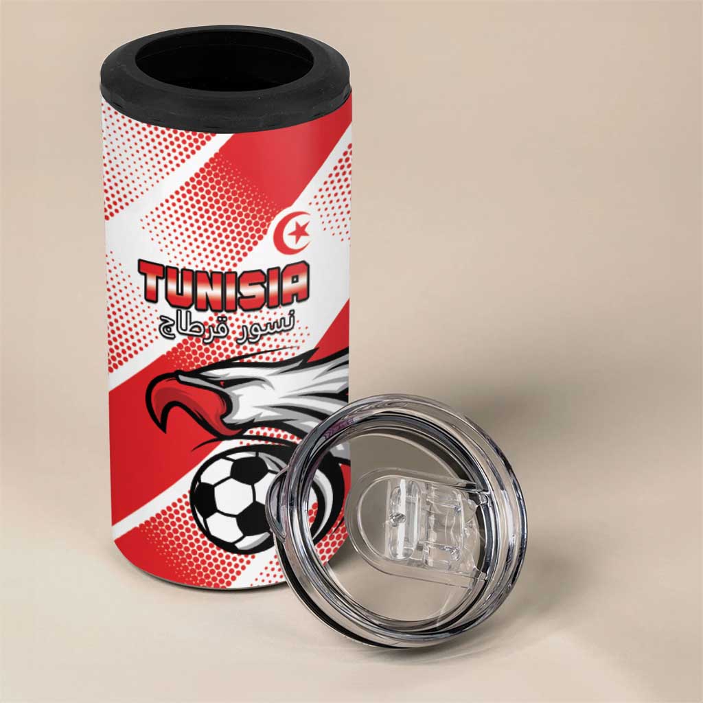 Custom Tunisia Football 4 in 1 Can Cooler Tumbler Go Eagles of Carthage