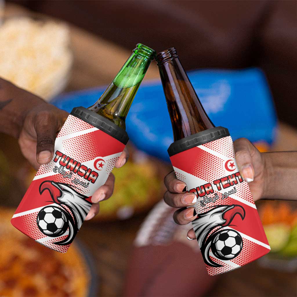 Custom Tunisia Football 4 in 1 Can Cooler Tumbler Go Eagles of Carthage