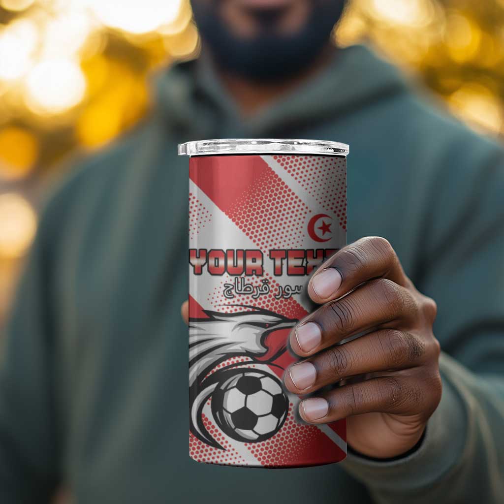 Custom Tunisia Football 4 in 1 Can Cooler Tumbler Go Eagles of Carthage
