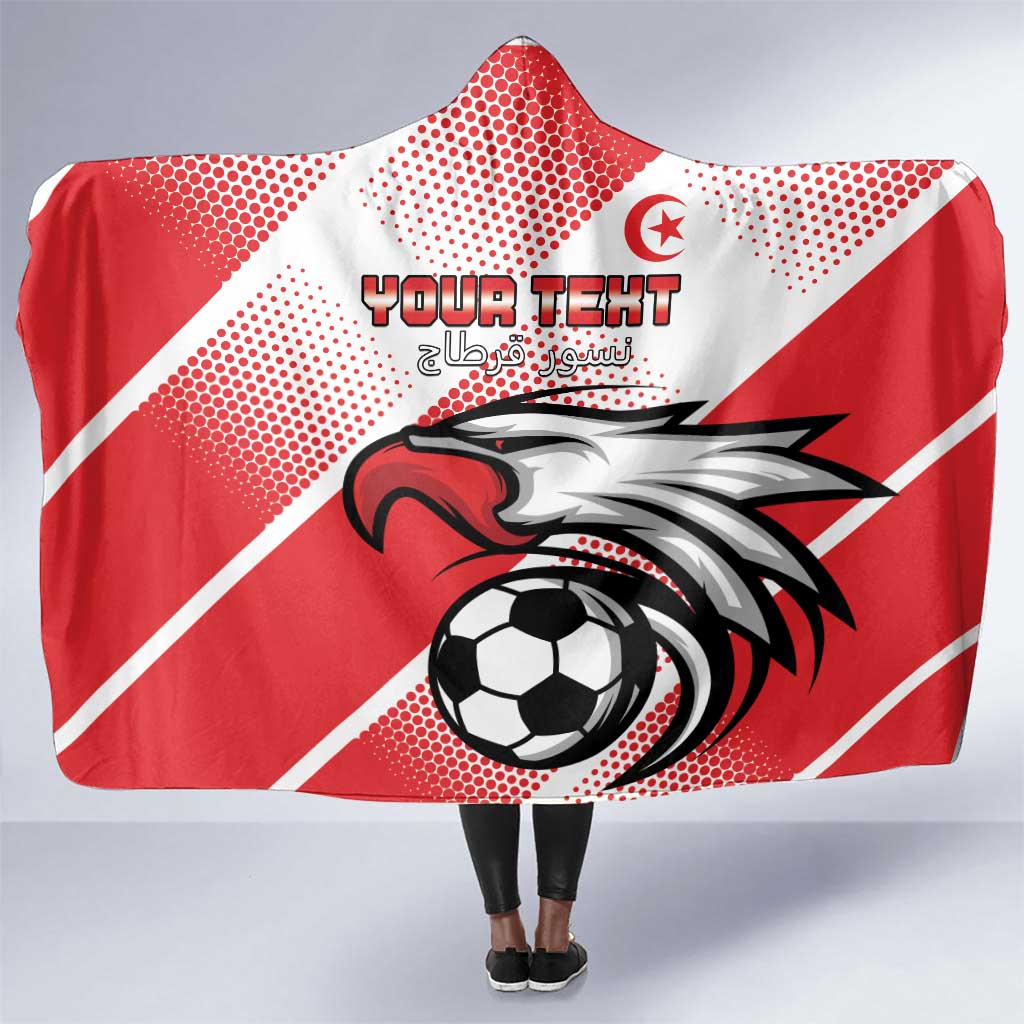 Custom Tunisia Football Hooded Blanket Go Eagles of Carthage