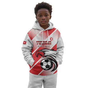 Custom Tunisia Football Kid Hoodie Go Eagles of Carthage