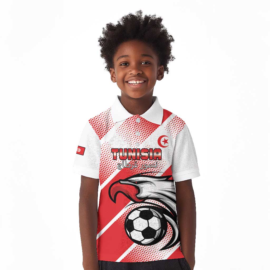 Custom Tunisia Football Kid Polo Shirt Go Eagles of Carthage