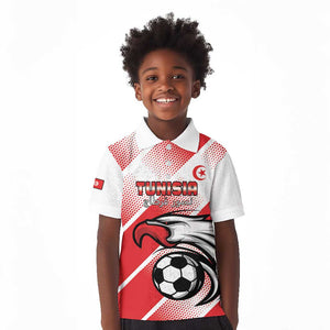 Custom Tunisia Football Kid Polo Shirt Go Eagles of Carthage