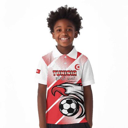 Custom Tunisia Football Kid Polo Shirt Go Eagles of Carthage
