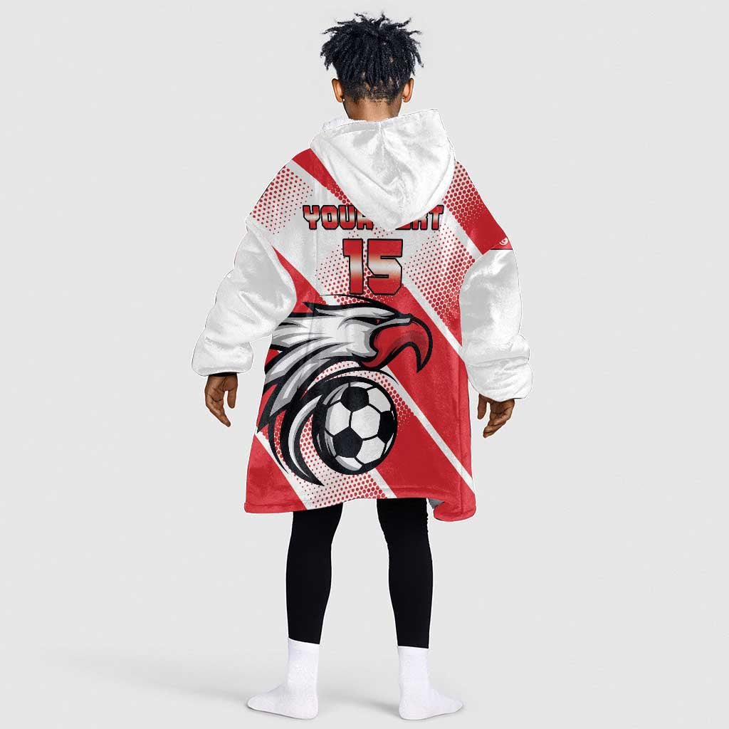 Custom Tunisia Football Kid Wearable Blanket Hoodie Go Eagles of Carthage