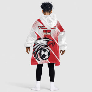 Custom Tunisia Football Kid Wearable Blanket Hoodie Go Eagles of Carthage