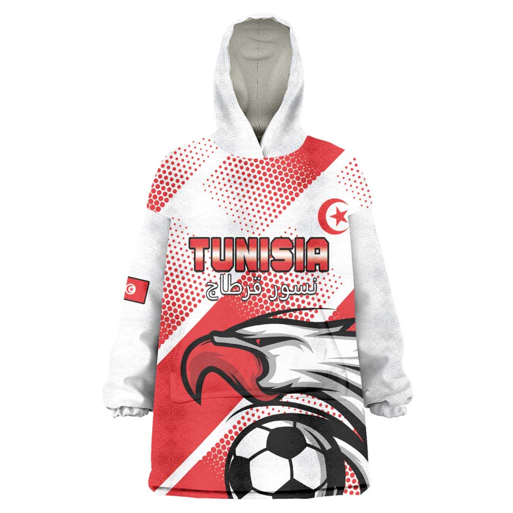 Custom Tunisia Football Kid Wearable Blanket Hoodie Go Eagles of Carthage