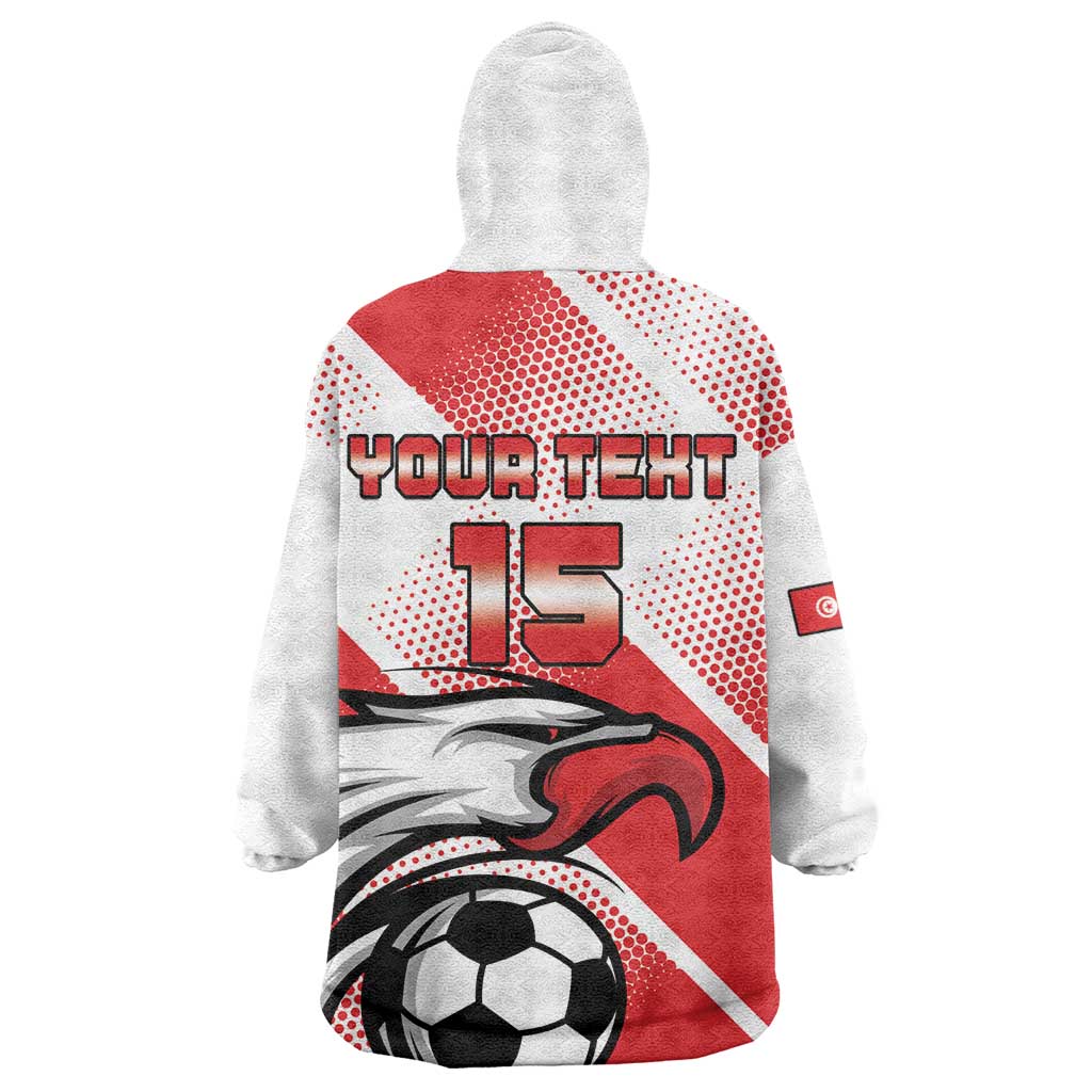 Custom Tunisia Football Kid Wearable Blanket Hoodie Go Eagles of Carthage