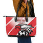 Custom Tunisia Football Leather Tote Bag Go Eagles of Carthage