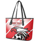 Custom Tunisia Football Leather Tote Bag Go Eagles of Carthage