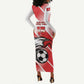 Custom Tunisia Football Long Sleeve Bodycon Dress Go Eagles of Carthage LT15