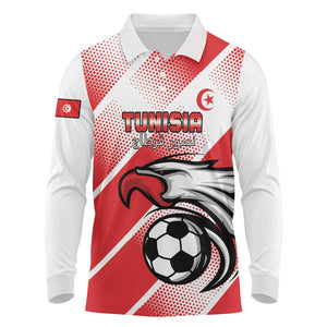 Custom Tunisia Football Long Sleeve Polo Shirt Go Eagles of Carthage