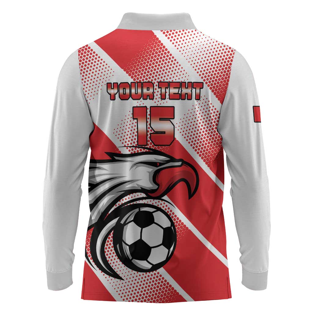 Custom Tunisia Football Long Sleeve Polo Shirt Go Eagles of Carthage
