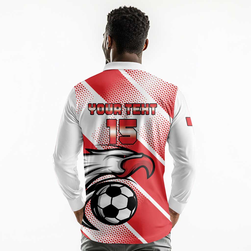Custom Tunisia Football Long Sleeve Polo Shirt Go Eagles of Carthage