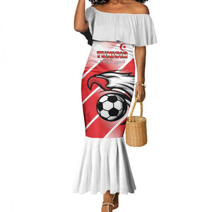 Custom Tunisia Football Mermaid Dress Go Eagles of Carthage