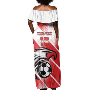 Custom Tunisia Football Off Shoulder Maxi Dress Go Eagles of Carthage
