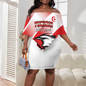 Custom Tunisia Football Off Shoulder Short Dress Go Eagles of Carthage