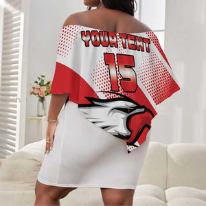 Custom Tunisia Football Off Shoulder Short Dress Go Eagles of Carthage