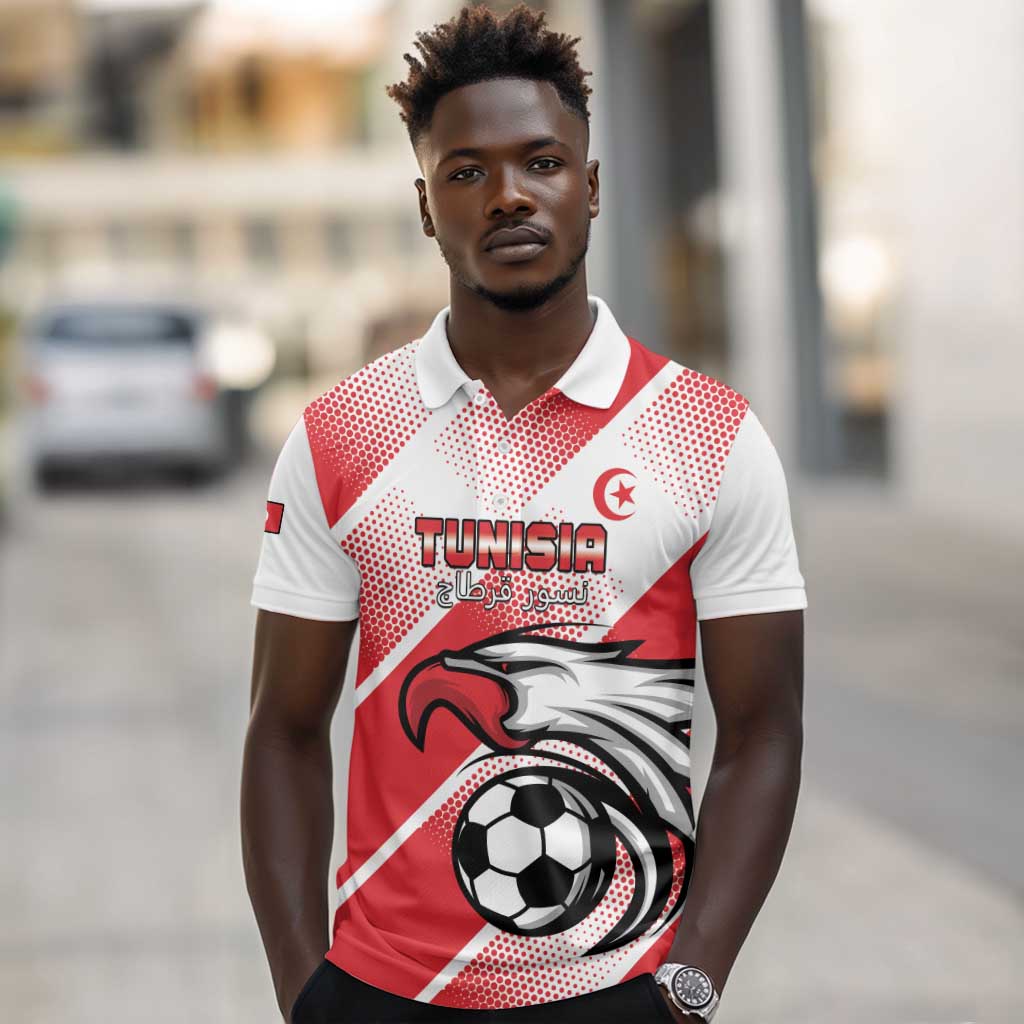Custom Tunisia Football Polo Shirt Go Eagles of Carthage