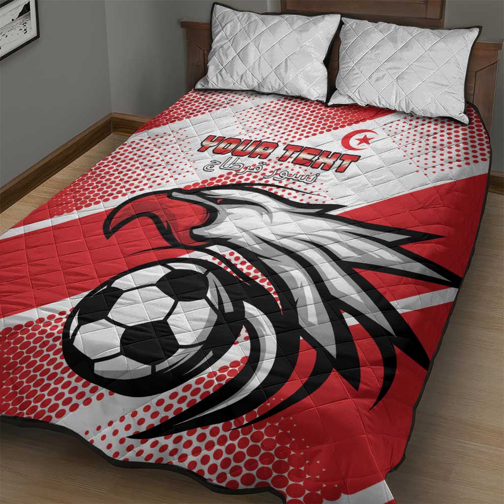 Custom Tunisia Football Quilt Bed Set Go Eagles of Carthage
