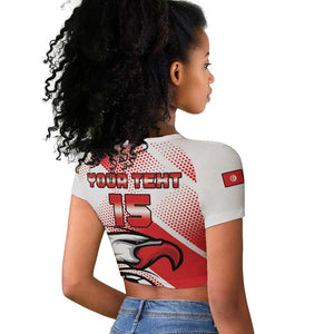 Custom Tunisia Football Raglan Cropped T shirt Go Eagles of Carthage