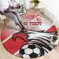 Custom Tunisia Football Round Carpet Go Eagles of Carthage