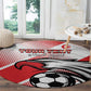 Custom Tunisia Football Round Carpet Go Eagles of Carthage