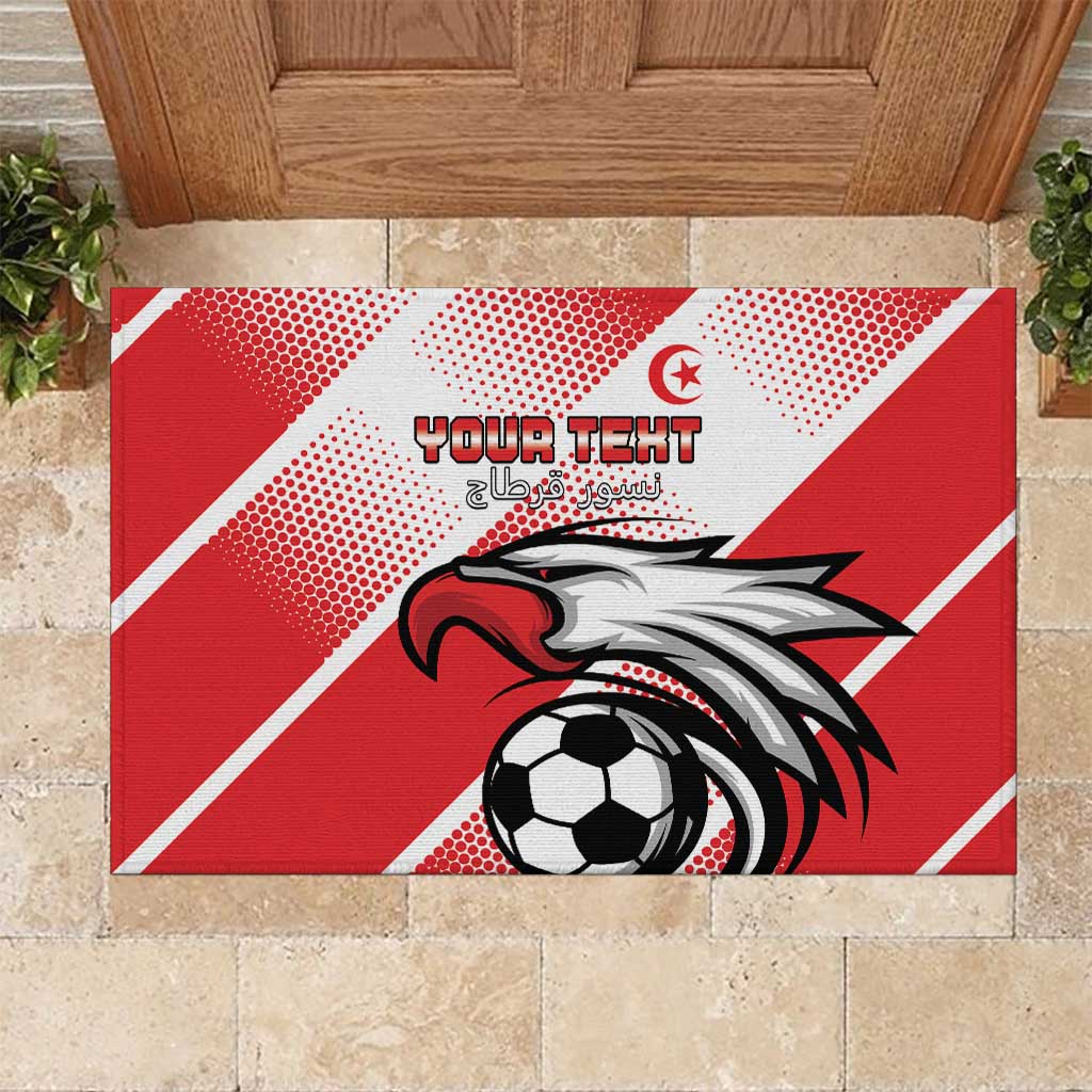 Custom Tunisia Football Rubber Doormat Go Eagles of Carthage