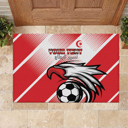 Custom Tunisia Football Rubber Doormat Go Eagles of Carthage