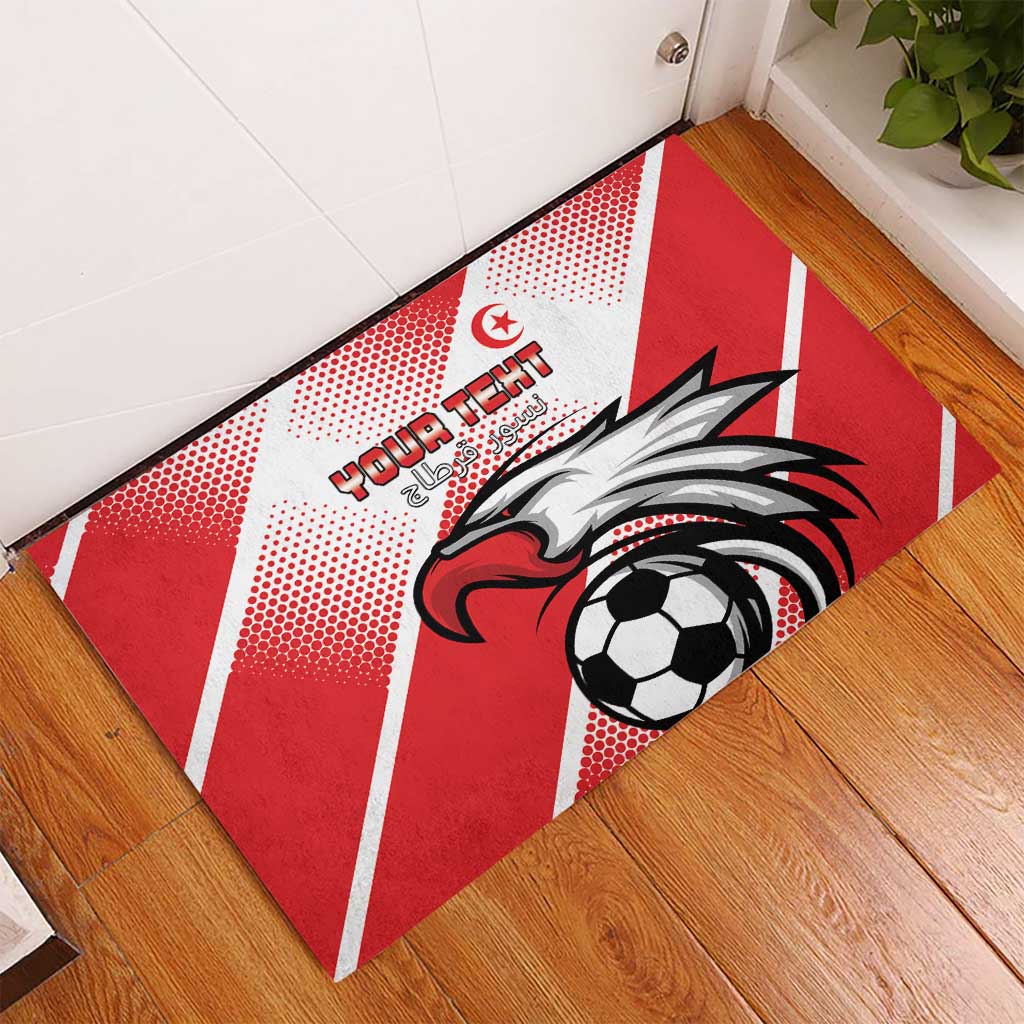 Custom Tunisia Football Rubber Doormat Go Eagles of Carthage