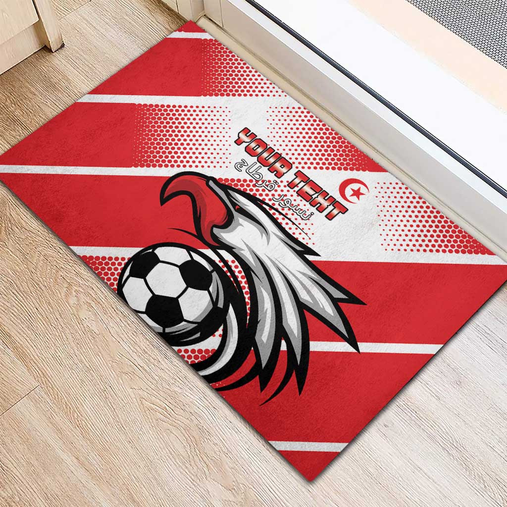 Custom Tunisia Football Rubber Doormat Go Eagles of Carthage