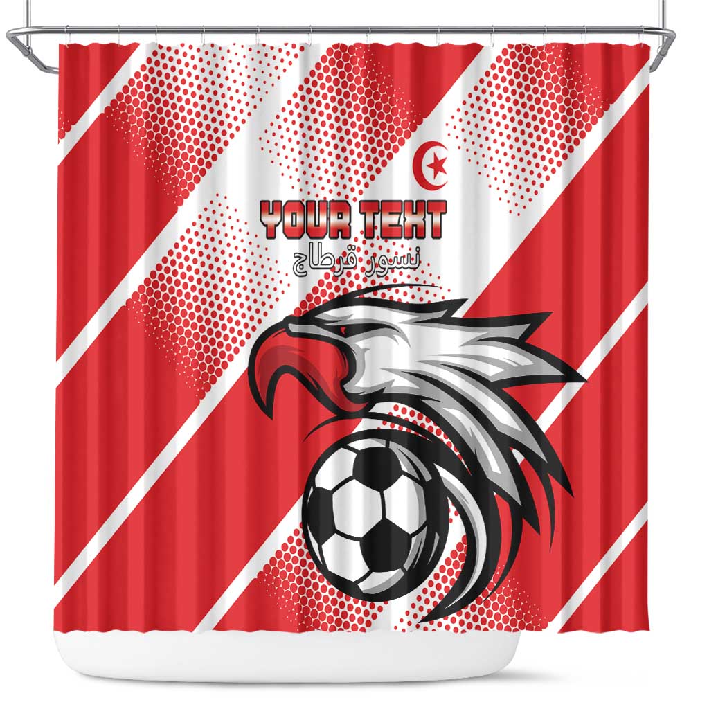 Custom Tunisia Football Shower Curtain Go Eagles of Carthage