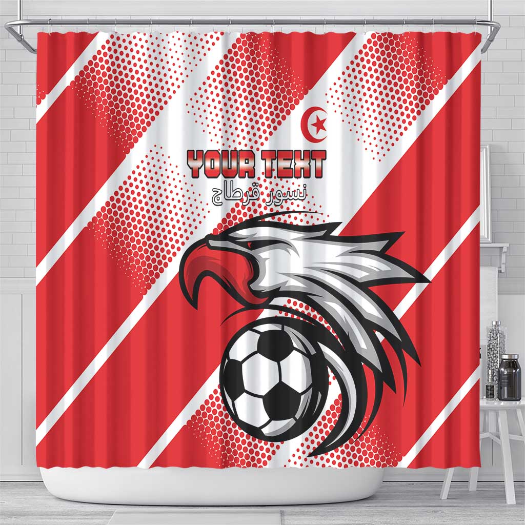 Custom Tunisia Football Shower Curtain Go Eagles of Carthage