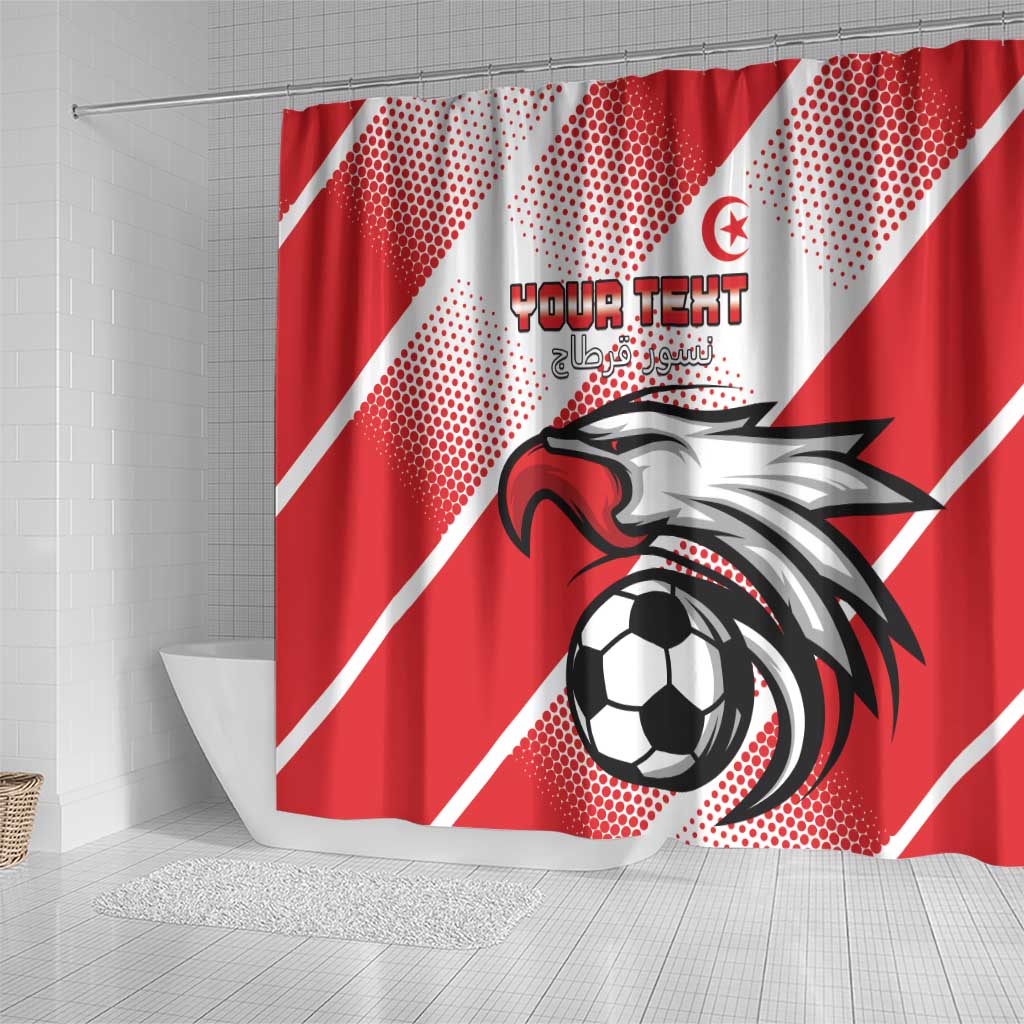 Custom Tunisia Football Shower Curtain Go Eagles of Carthage