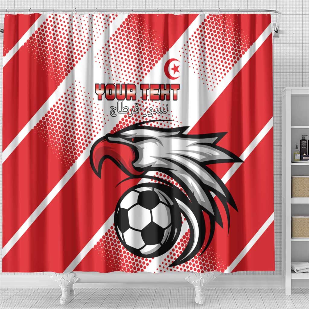 Custom Tunisia Football Shower Curtain Go Eagles of Carthage