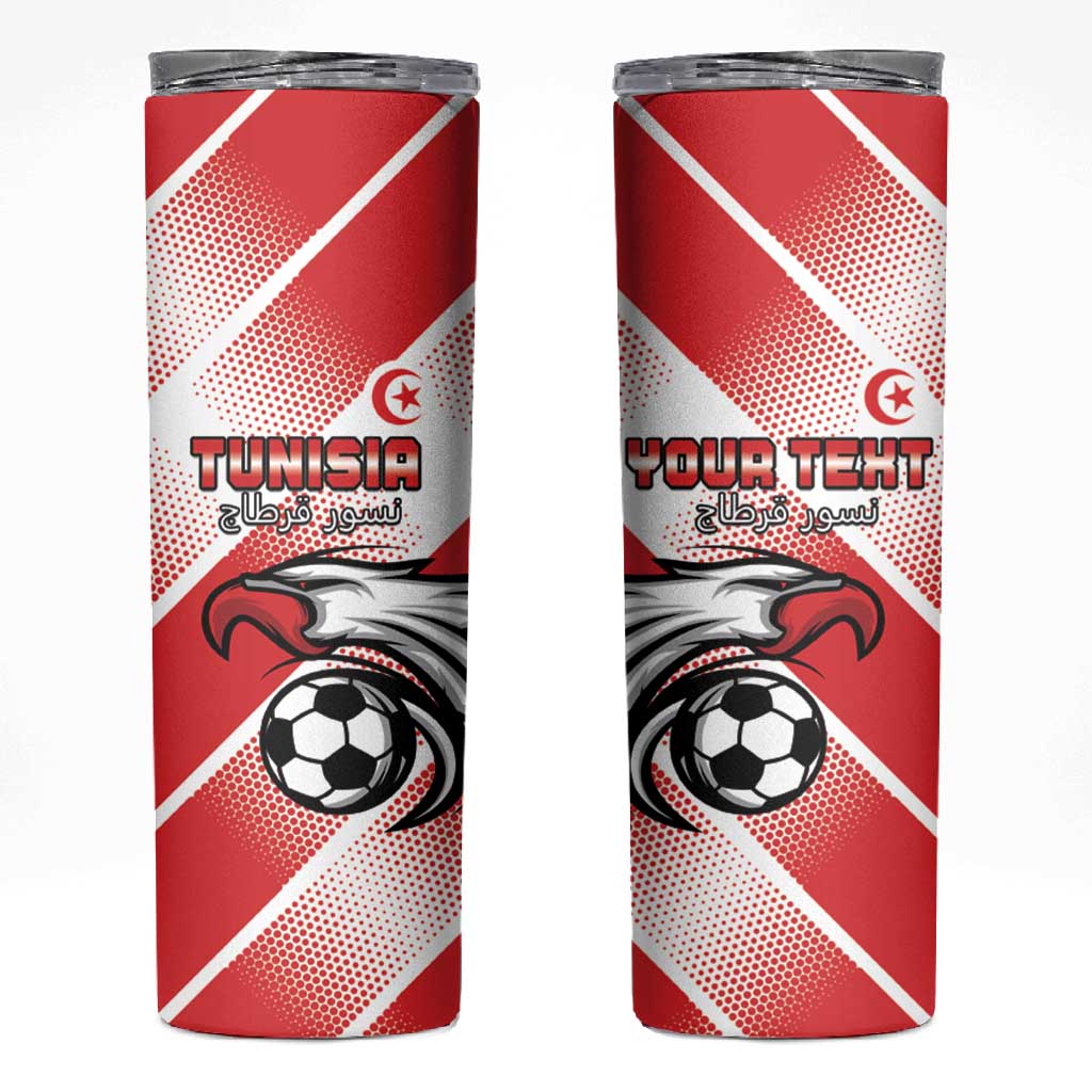Custom Tunisia Football Skinny Tumbler Go Eagles of Carthage