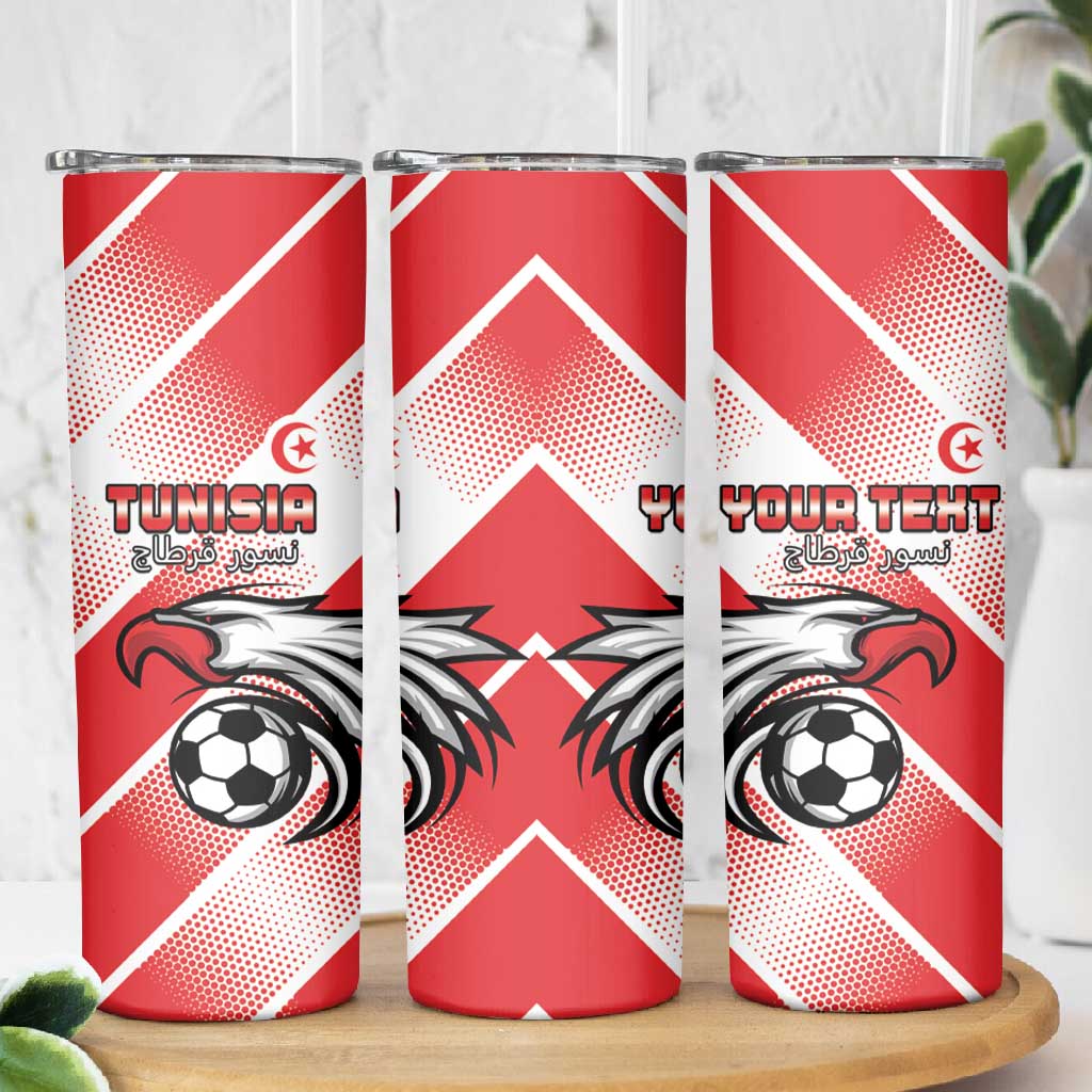 Custom Tunisia Football Skinny Tumbler Go Eagles of Carthage