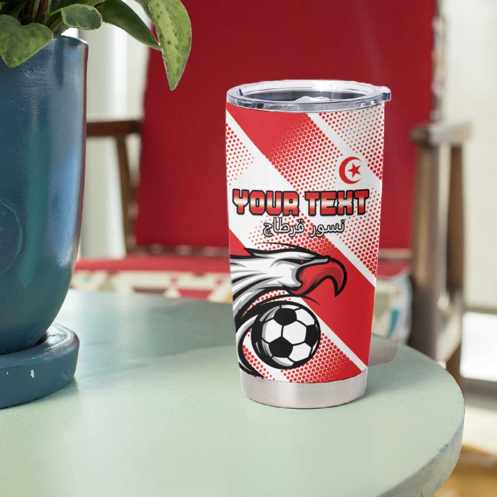 Custom Tunisia Football Tumbler Cup Go Eagles of Carthage