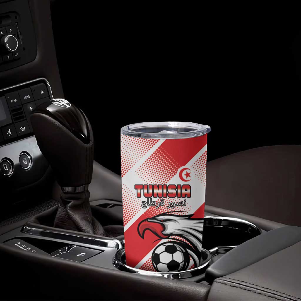 Custom Tunisia Football Tumbler Cup Go Eagles of Carthage