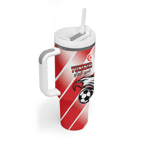 Custom Tunisia Football Tumbler With Handle Go Eagles of Carthage