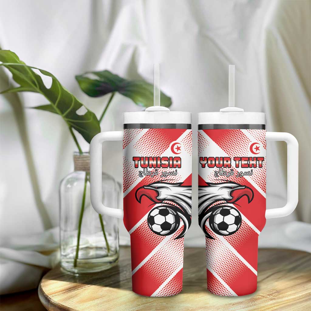 Custom Tunisia Football Tumbler With Handle Go Eagles of Carthage