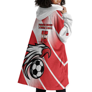 Custom Tunisia Football Wearable Blanket Hoodie Go Eagles of Carthage
